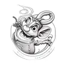 Ratatouille cooking up a pumpkin feast for Lightning McQueen and friends tattoo design idea