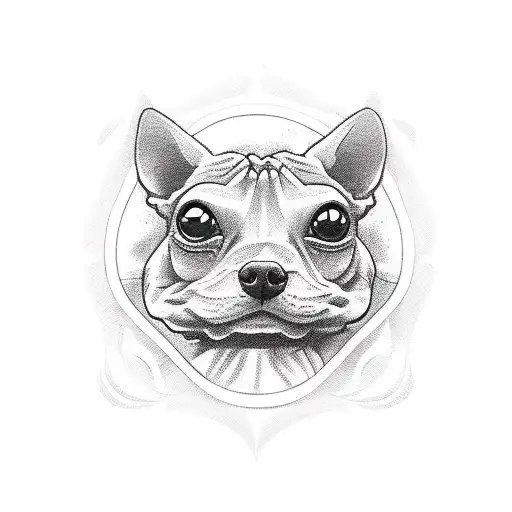 A sketch-style design of a cinema ticket with a dog, cat, and lizard peeking out tattoo design idea