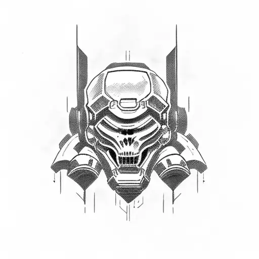 doom slayer  tattoo design idea