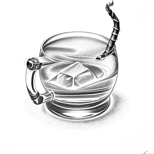 rum glass of cuba with a sigare burning on top of it.  tattoo design idea