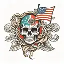 american flag with mexican roots   tattoo design idea