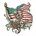 american flag with mexican roots   tattoo design idea