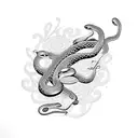 snakes as butterfly shape tattoo design idea