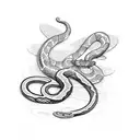 snakes as butterfly shape tattoo design idea