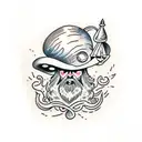 mushroom wizard tattoo design idea