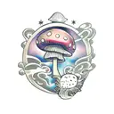 mushroom wizard tattoo design idea