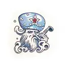 mushroom wizard tattoo design idea