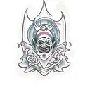 creepy jester tattoo design idea