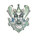 creepy jester tattoo design idea
