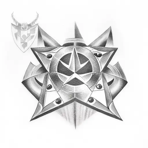 harley quinn rhombuses and star captain america tattoo design idea