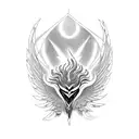 Combine the elements of a motorcycle and a phoenix in a dynamic design tattoo design idea
