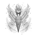 Combine the elements of a motorcycle and a phoenix in a dynamic design tattoo design idea
