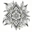 ornamental and flower  tattoo design idea