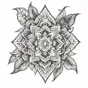 ornamental and flower  tattoo design idea