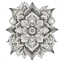ornamental and flower  tattoo design idea