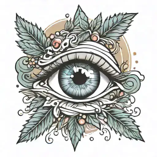 christmas tree in an eye tattoo design idea