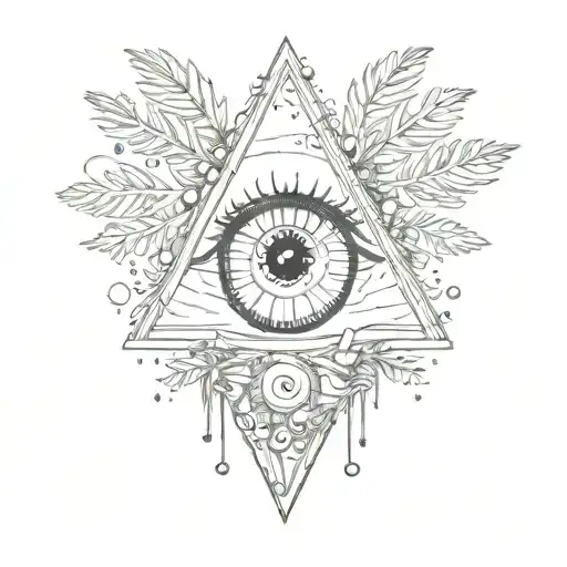 eye and christmas tree   tattoo design idea