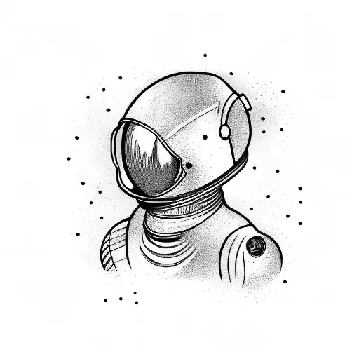 Drummer spaceman tattoo design idea
