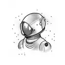 Drummer spaceman tattoo design idea