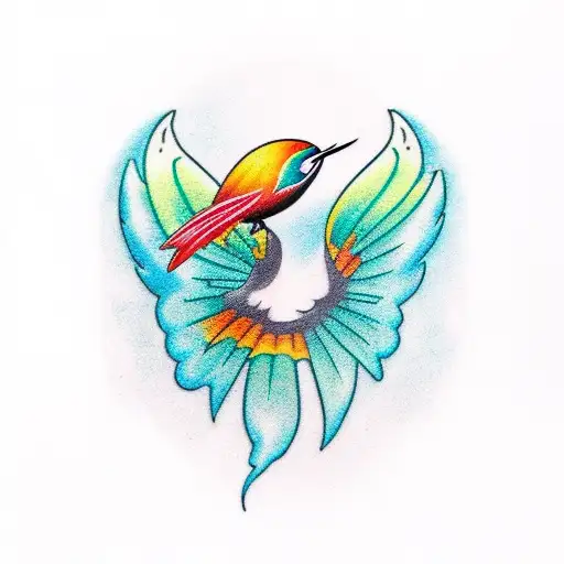 the Turquoise-Browed Motmot, with a female twist could be a female silhouette filled with the vibrant colors of the Motm tattoo design idea