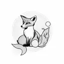Fox under olive tree tattoo design idea