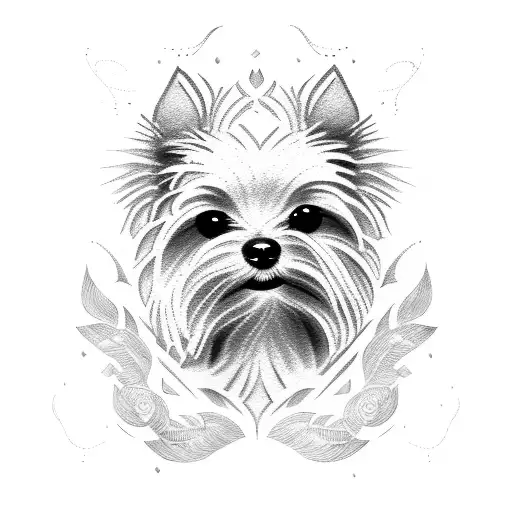 yorkie tattoo design idea