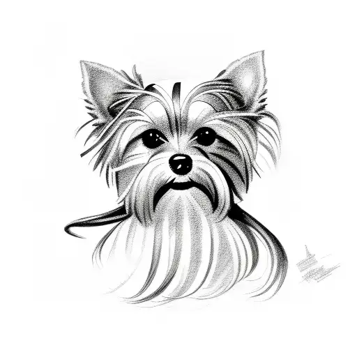 yorkie tattoo design idea