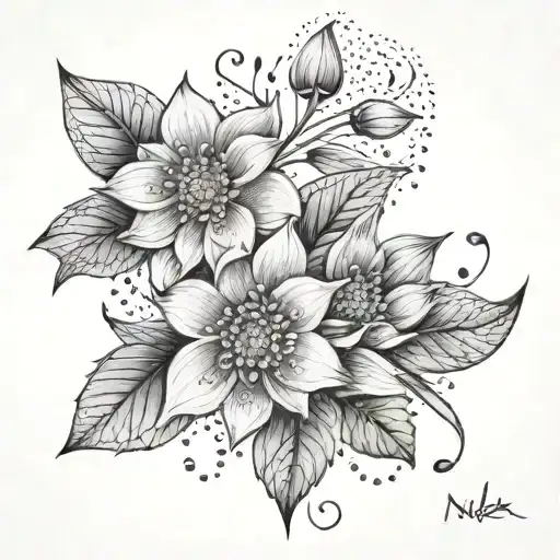 neda tattoo with flowers tattoo design idea