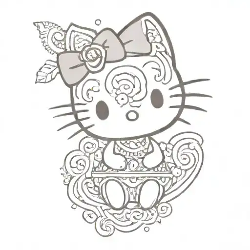 sea ​​hello kitty tattoo design idea
