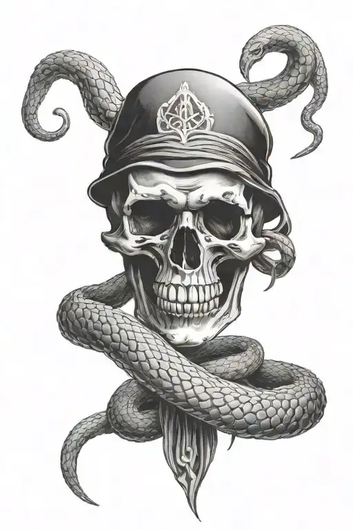 Death eater skull and snake tattoo design idea