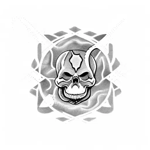 skull with snake coming out of it tattoo design idea