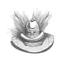 tequila shot with sombrero  tattoo design idea