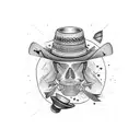 tequila shot with sombrero  tattoo design idea