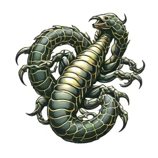 scorpion  crocdile tattoo design idea