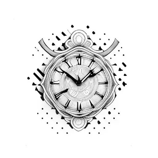 A clock with bars on it that says TWIN tattoo design idea