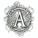 combine a large "A" and (equal size "E" and "J" making a logo tattoo design idea