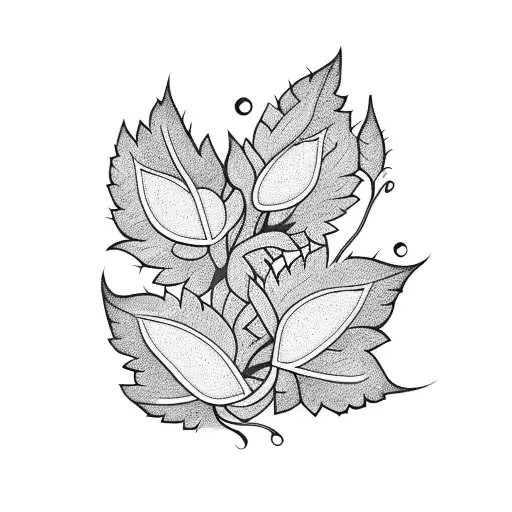 3 hearts with leaf and flowers tattoo design idea