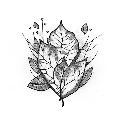 3 hearts with leaf and nature tattoo design idea
