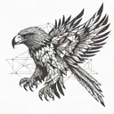 wedge tail eagle geometric design flying away tattoo design idea
