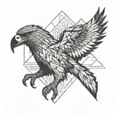 wedge tail eagle geometric design flying away tattoo design idea