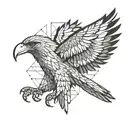 wedge tail eagle geometric design flying away tattoo design idea