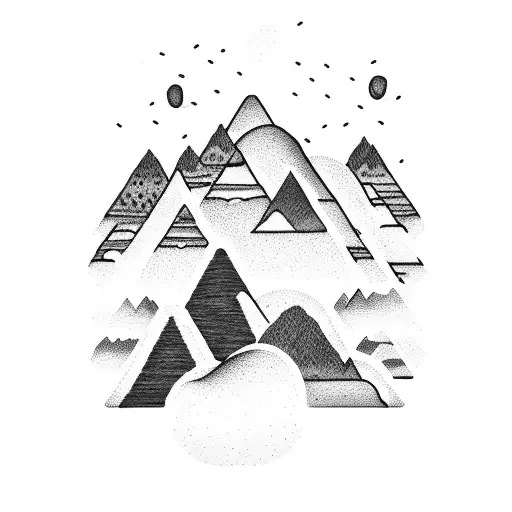 Mountain Scene tattoo design idea