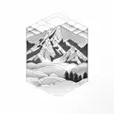 Mountain Scene tattoo design idea