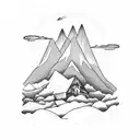 Mountain Scene tattoo design idea