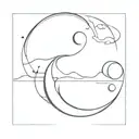 water wave moon cancer elements incorporated tattoo design idea
