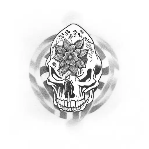 Skulptur with flowers and pinstripes tattoo design idea