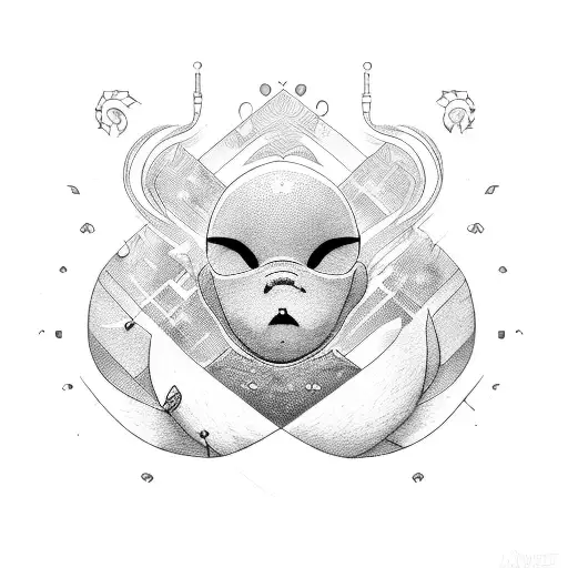 A heartbeat line forming the shape of a baby tattoo design idea