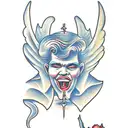 angel fighting devil tattoo design idea