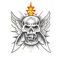 angel fighting devil tattoo design idea