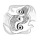 the letters p and 2 tattoo design idea